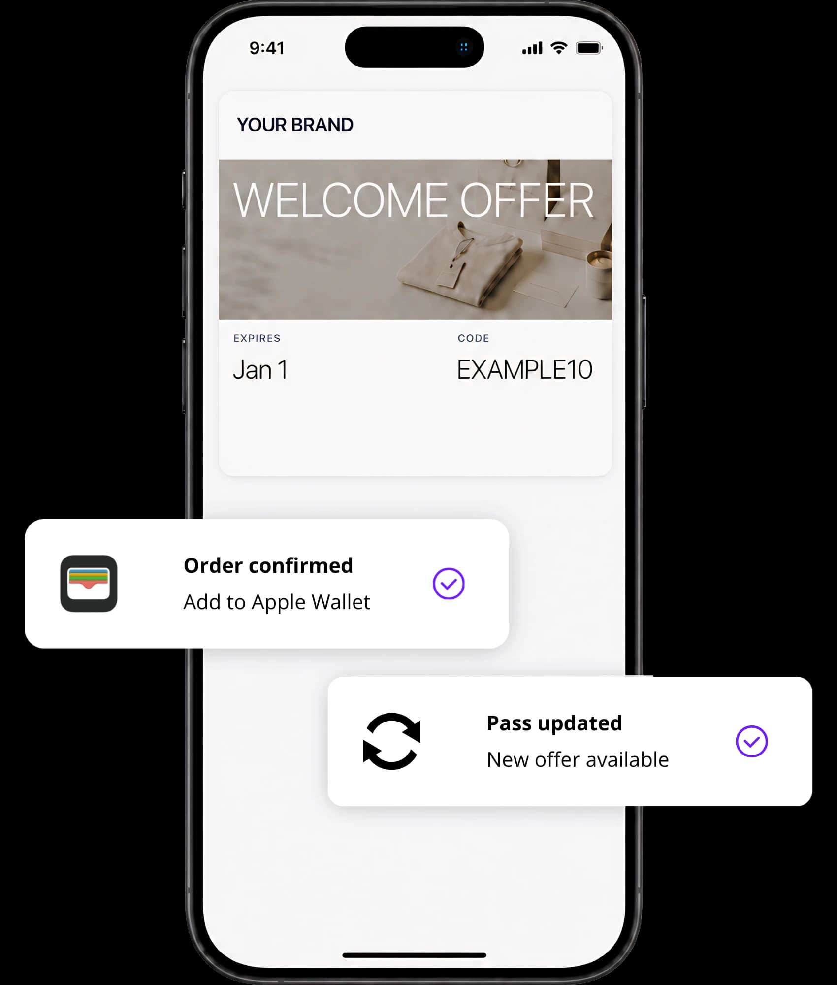 Main Apple Wallet pass hero visual
